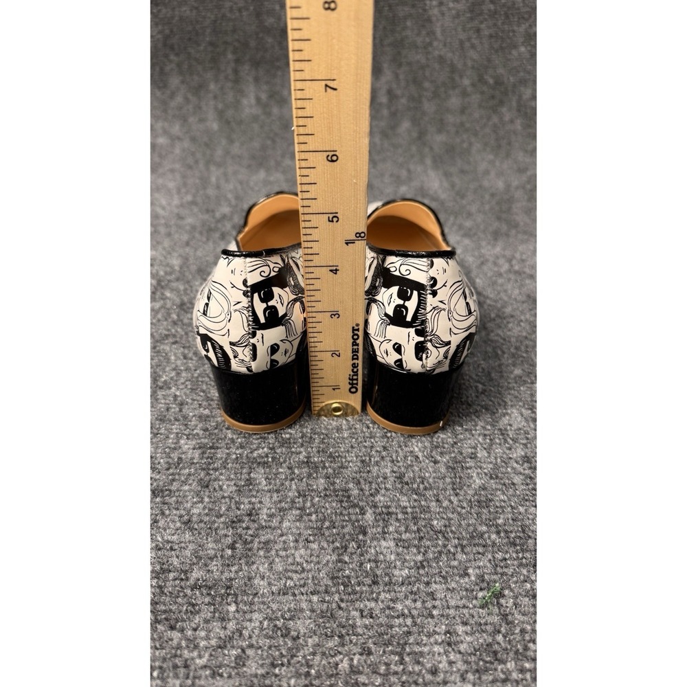 Artsy Graphic Face Print Loafers Square Toe Statement Flats Women's – Neefs 10.5 - Picture 5 of 7